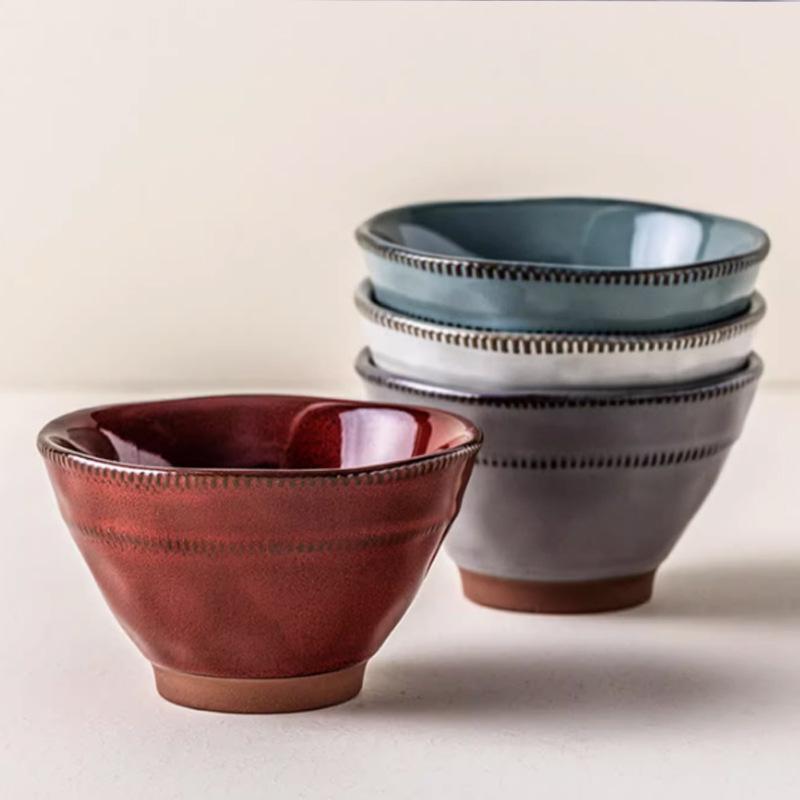 Retro Solid Color Large Ceramic Noodle Bowl - Creative Soup Bowl for Home or Noodle Shop