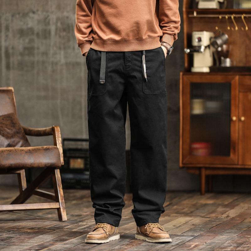 Retro trendy men's overalls loose straight casual pants men's trousers trendy pants high-end men's clothing