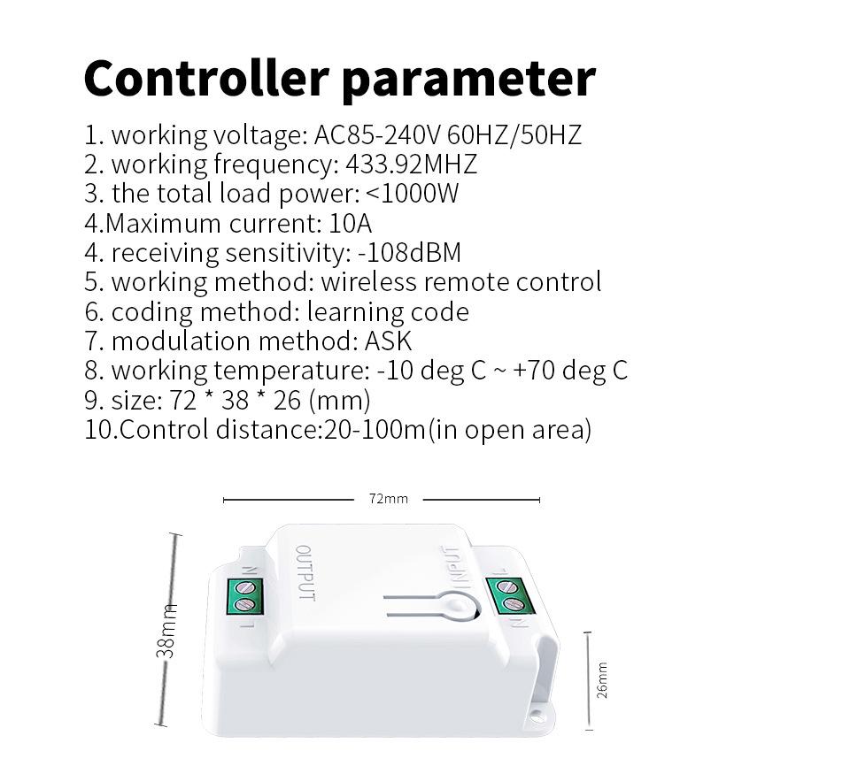 Graffiti Smart WiFi+RF433 Remote Control Switch, Alexa-Compatible On-Off Device.