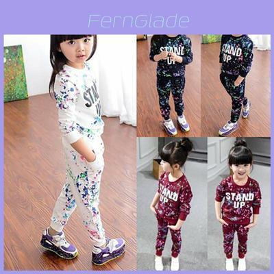 Comfortable Cotton Toddler Kids Baby Girls T-shirt Tops Dress And Long Pants Set