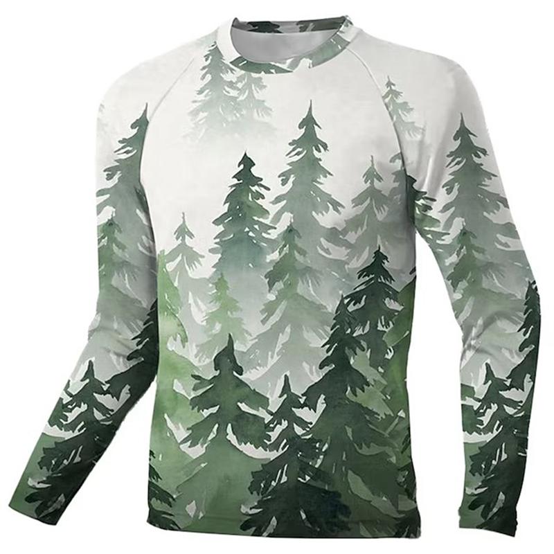 Men's Daily Sports T-shirts Outdoor Running Fitness Breathable Long Sleeve T Shirts 3D Print Simple Tees Top Autumn Clothing