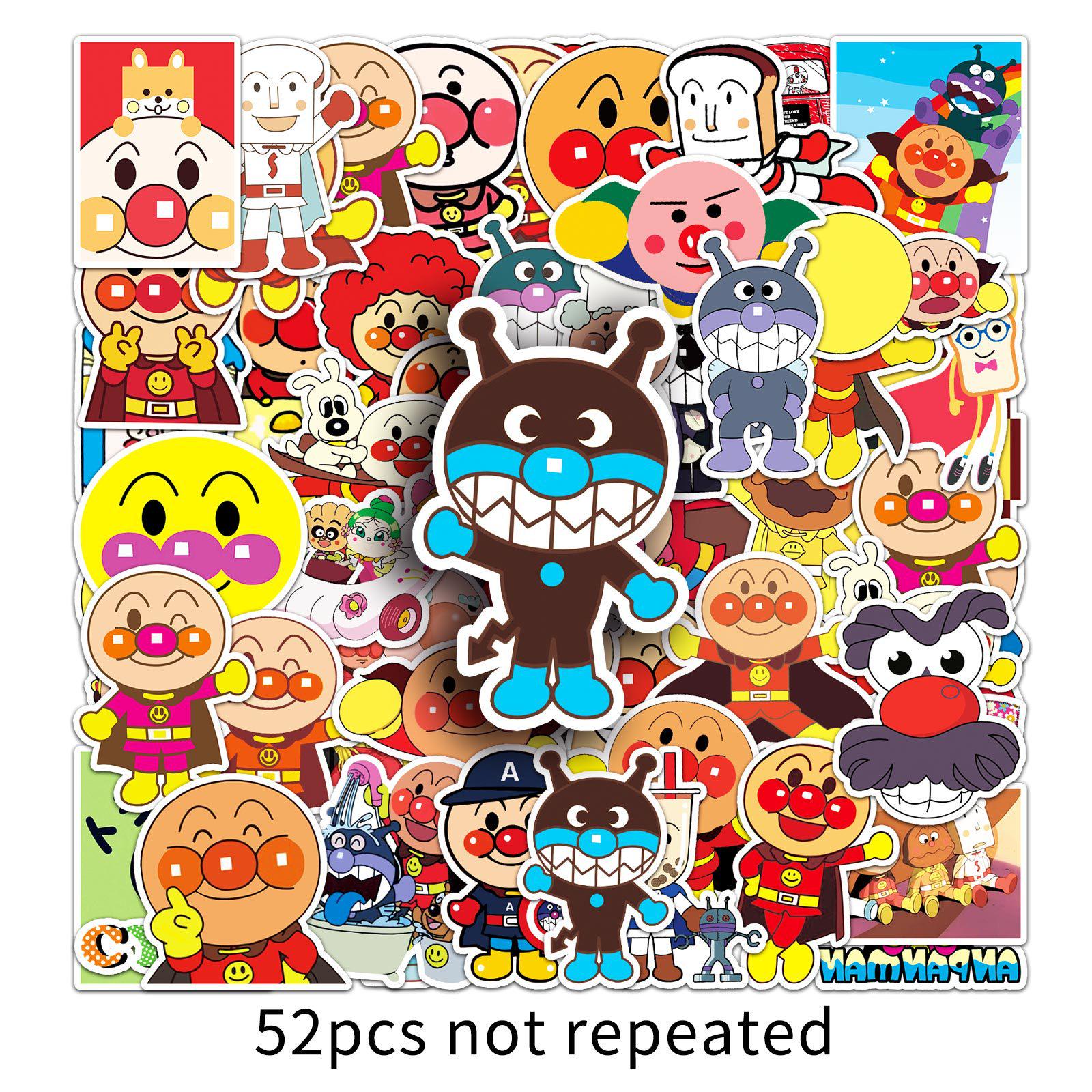 

52 Anpanman Cartoon Character Waterproof Stickers for Journal Decoration