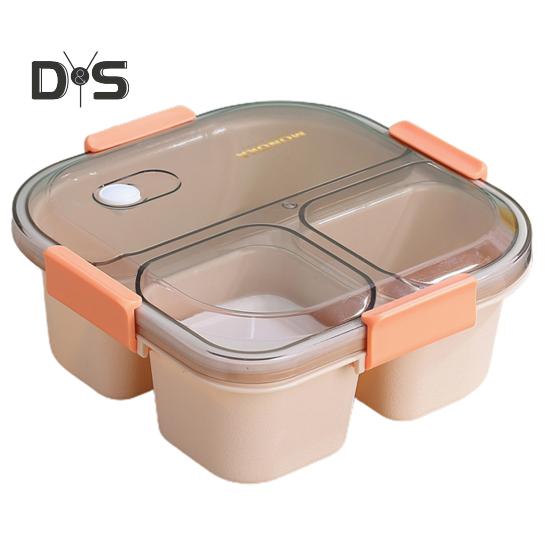 1 Set 1100/1550ML Dust-proof Bento Box Fresh-Keeping Convenient Smooth Opening Lunch Case
