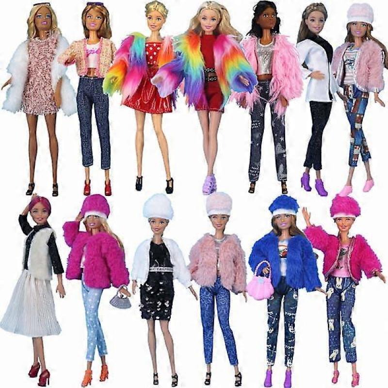 13 Set of Barbie Doll Clothes, Suitable for 30 Cm Barbie Dolls, Fashionable Clothes, Sweaters