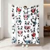 1pc Cute cartoon giant panda Print 230 Flannel Blanket Multiple Sizes Soft Comfortable Nap Time Machine Washable Cover Blanket