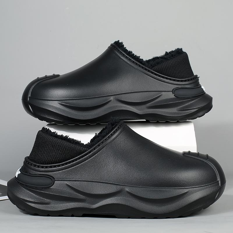 

Зимние мужские теплые тапочки Хлопковые тапочки На каблуке Уличные Домашние Теплая обувь Мужские Домашние Тапочки Плюшевые Теплые Тапочки 38-45 44-45 чёрный