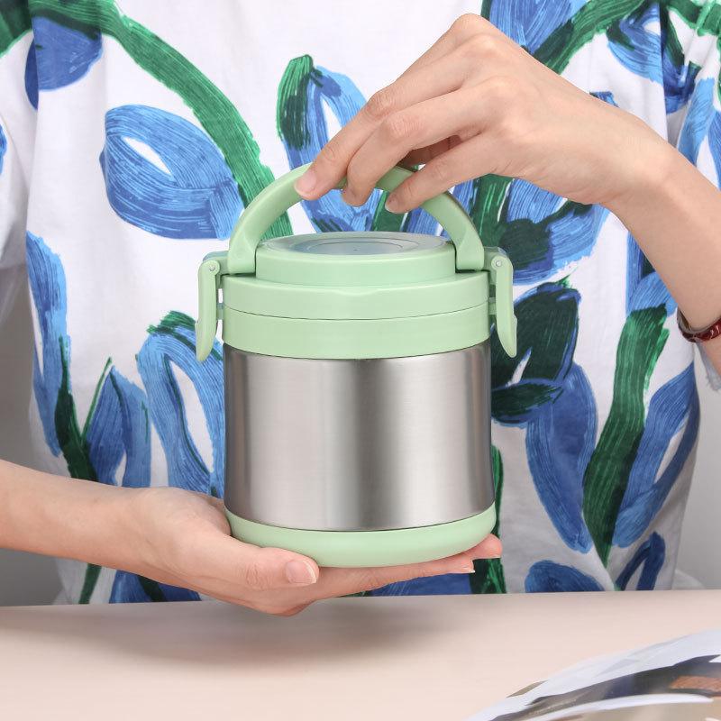 304 Stainless Steel Insulation Bucket Lunch Box Breakfast Cup Sealed Soup Cup Porridge Cup Portable Cover Office Worker Student