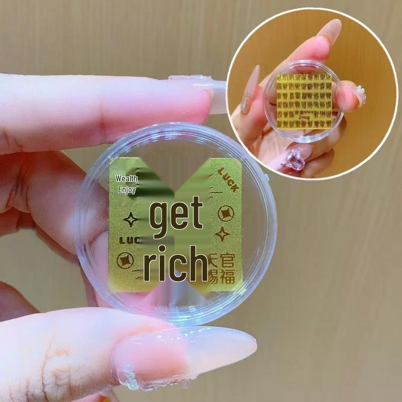 Pure Gold "Princess Luck" Phone Sticker – Wealth & Treasure Gold Leaf Design for Prosperity & Fortune