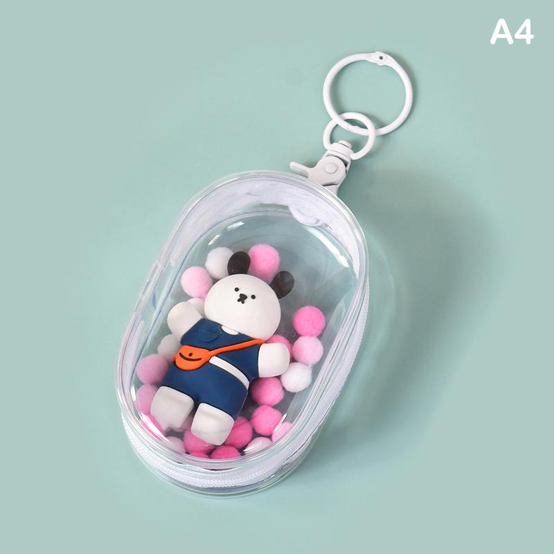 Jewelry Organizer Transparent Storage Box Pouch Mystery Box Keychain Bag Storage Case Thicken Wallet Cute Doll Bag Organization