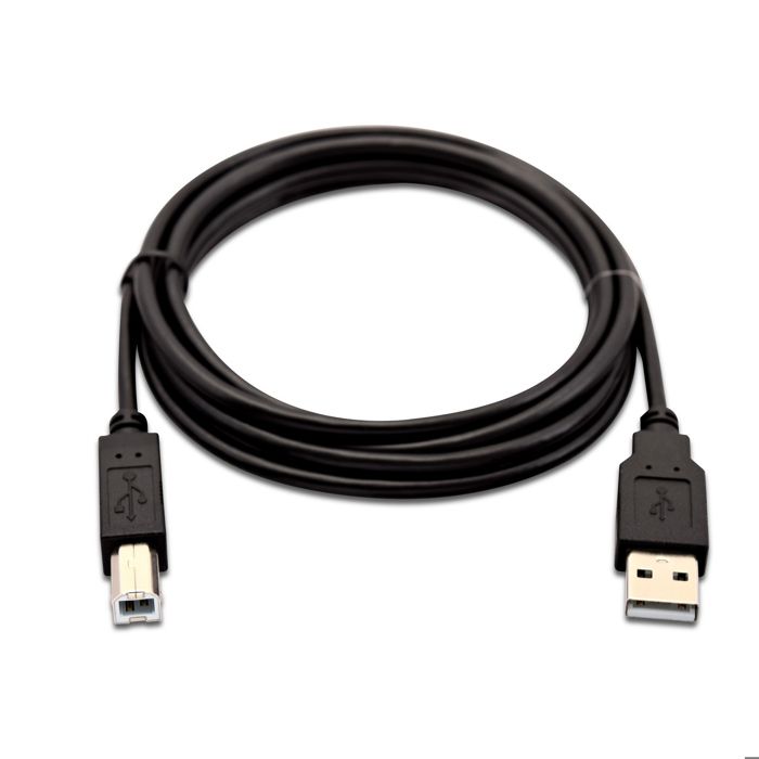 Câble USB - V7 - USB 2.0 A vers B - 2m - Noir - Transfert de données
