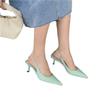 Fashion Pointed Toe Women Sandals 2025 New Arrivals Black White Silver Summer Dress Shoes Thin High Heels Elastic Band Ladies Party Mule