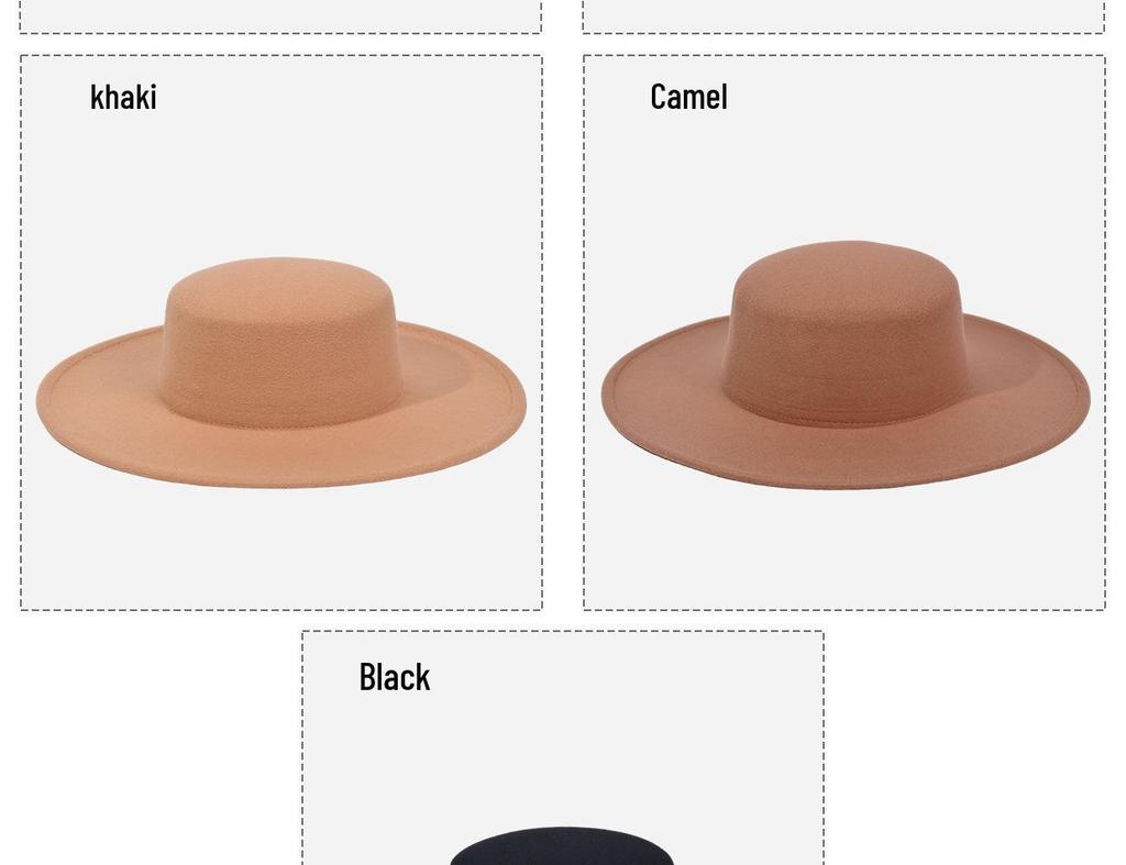 Women's Autumn/Winter Wool Felt Fedora - Large Brim Jazz Hat in French Hepburn Style