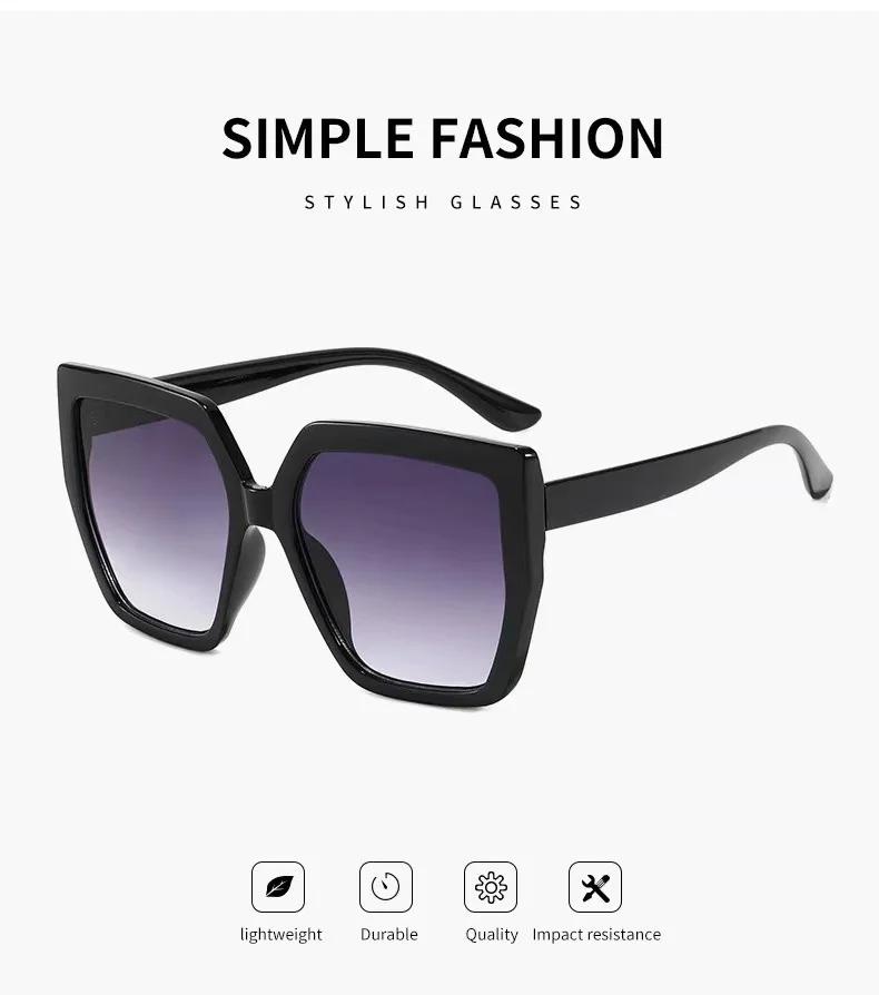 Vintage Oversized Square Sunglasses Women For Men Classic Big Frame Trending Sun Glasses UV400 Luxury Brand Designer Eyeglasses
