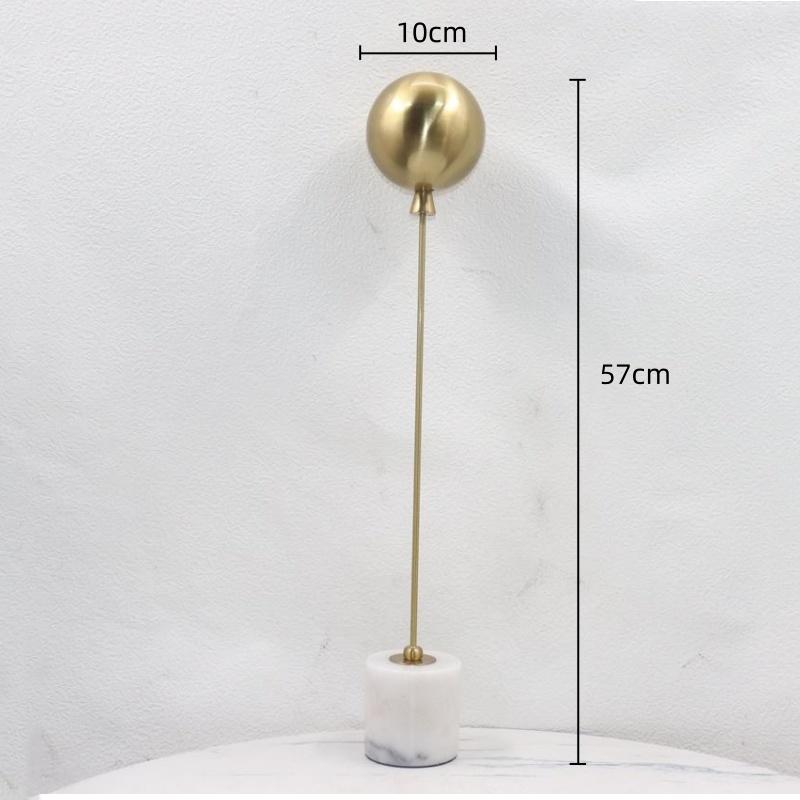 Metal Handicraft Golden Balloon Geometric Abstract Golden Ball Sculpture Metal Decorative Figurines Home Decoration Accessories
