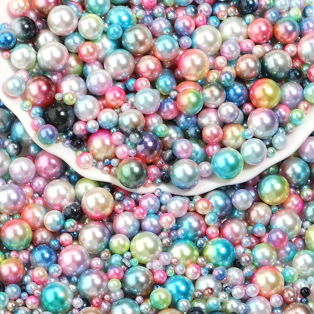50-500pcs 3/4/5/6/8/10/12mm ABS No Hole Imitation Pearl Beads Colorful Round Loose Spacer Beads For DIY Jewelry Making Supplies