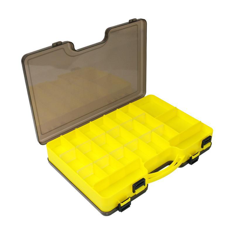 

Большая портативная двухсторонняя коробка для приманок для морской и пресноводной рыбалки - многофункциональная коробка для набора приманок 29.5*21*5.6cm жёлтый