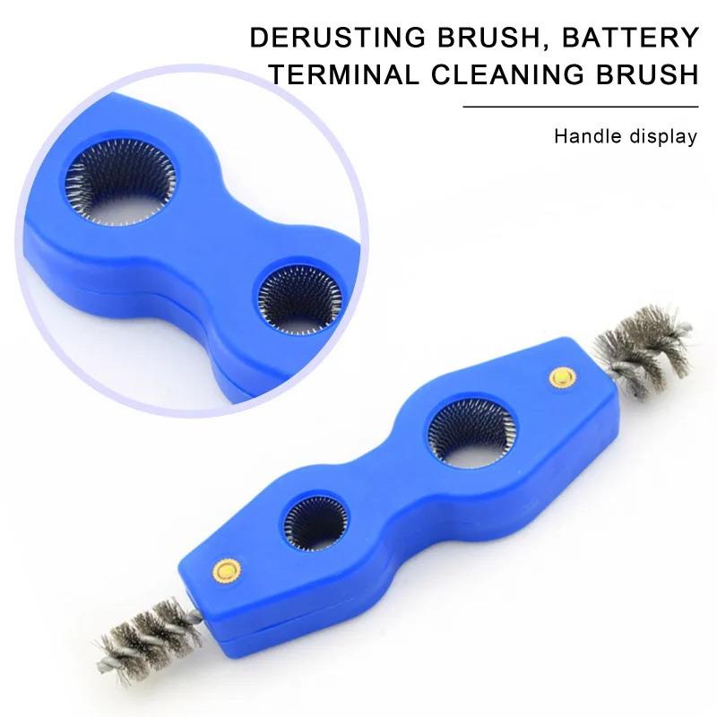Car Wash Cleaning Battery Wire Brush Car Battery Post Terminal Cleaner Dirt Corrosion Brush Hand Clean Tool Car Detailing Brush