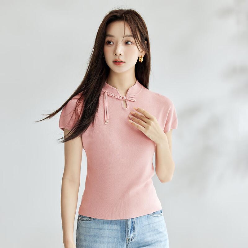 

INMAN Women s New Chinese Style Disc Button Knitted Top S