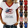 Women's Casual V Neck Short Sleeve Pullover Printed T-Shirt Top