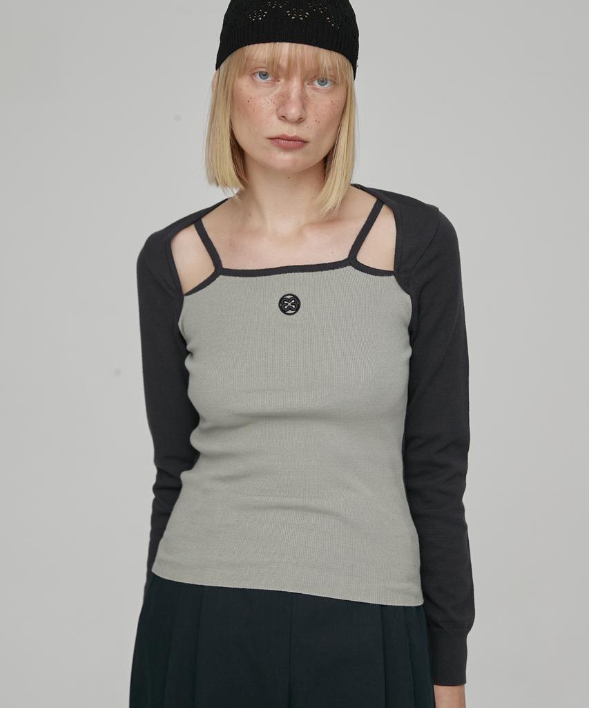 EN OR Combi Sleeveless Knit Top - Khaki
