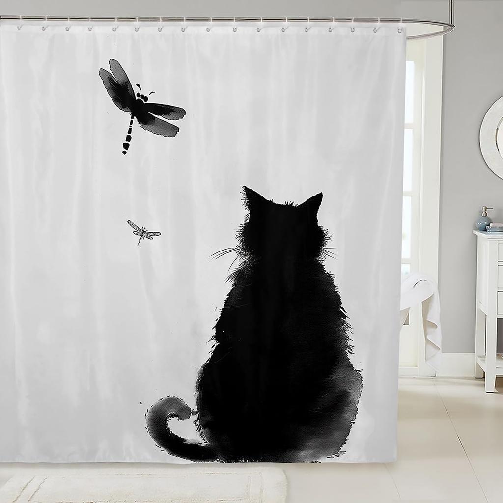 Kids Koi Fish Shower Curtain Boys Girls Japanese Wave Bathroom Shower Curtain Set Japanese Style Bath Curtain Fish Pattern