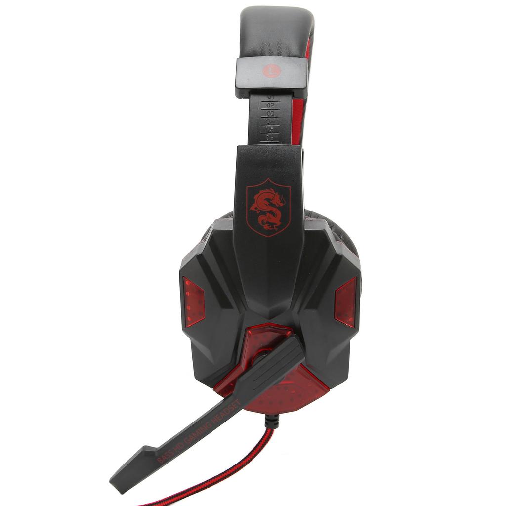 Gaming Headset Luminous Adjustable Volume 3.5mm Gaming Headset with Microphone for PC