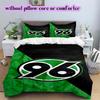 Hannover 96 Pattern Bedding Quilt Set Quilt Cover Pillowcase Home Decoration Birthday Gift (1 * Duvet Cover + 2 * Pillowcase, Without Core)