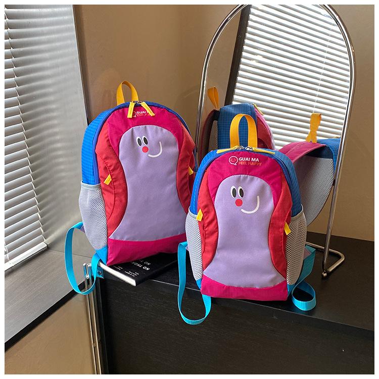 Schoolbag Dopamine Contrast Light Backpack Parent-child Sports Outdoor Mountaineering Bag Fashion Large Capacity Lightweight School Bag