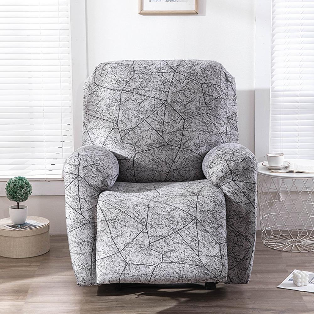 Elastic Recliner Sofa Cover Full Protection Thick Fabric Slipcover with Floral Print for Rocking Chairs
