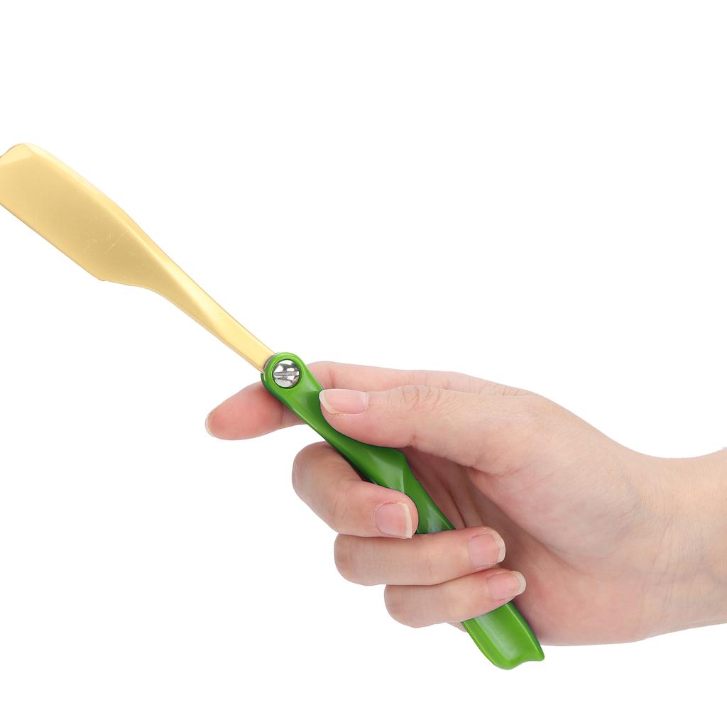 Folding Men Shaving Blade Holder Manual Facial Hair Shaving Knife Blade Holder Tool (Gold Head)Green