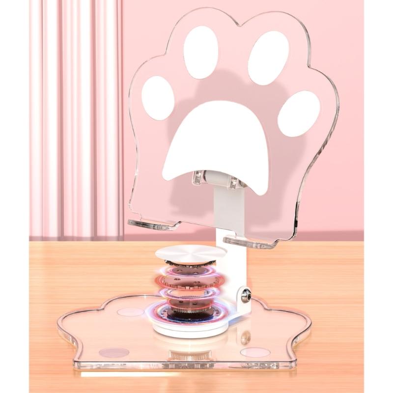 Strong Clear Phone Holder with Not  Slip  Pad Acrylic Desktop Mobile Phone Stand for Tablets Up To 12.9 Inches