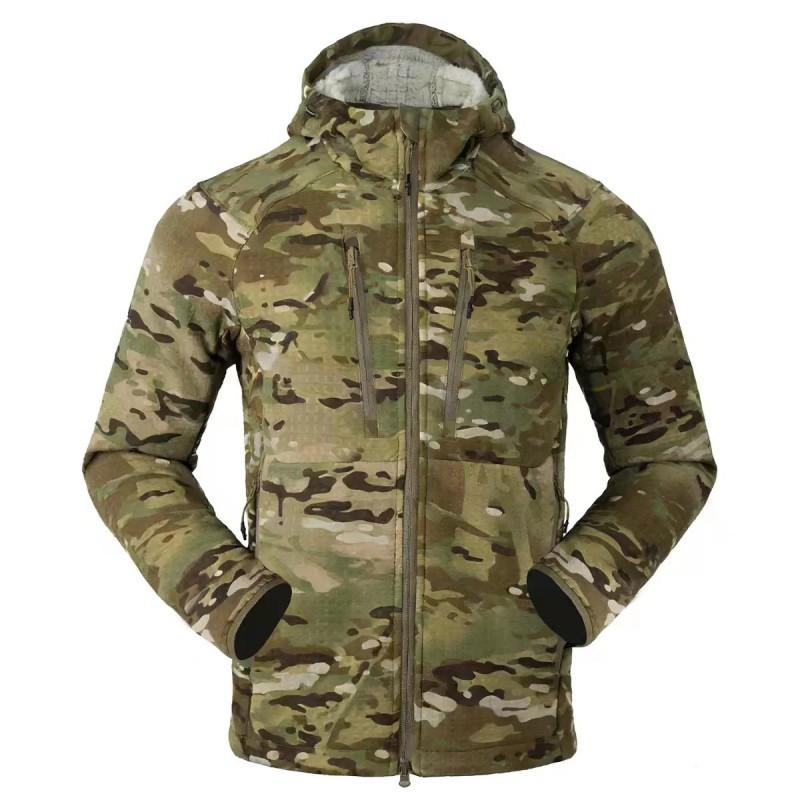 

Outdoor Woven Fleece Coat Hooded Water-proof Soft Shell Assault Hiking Warm XXXL