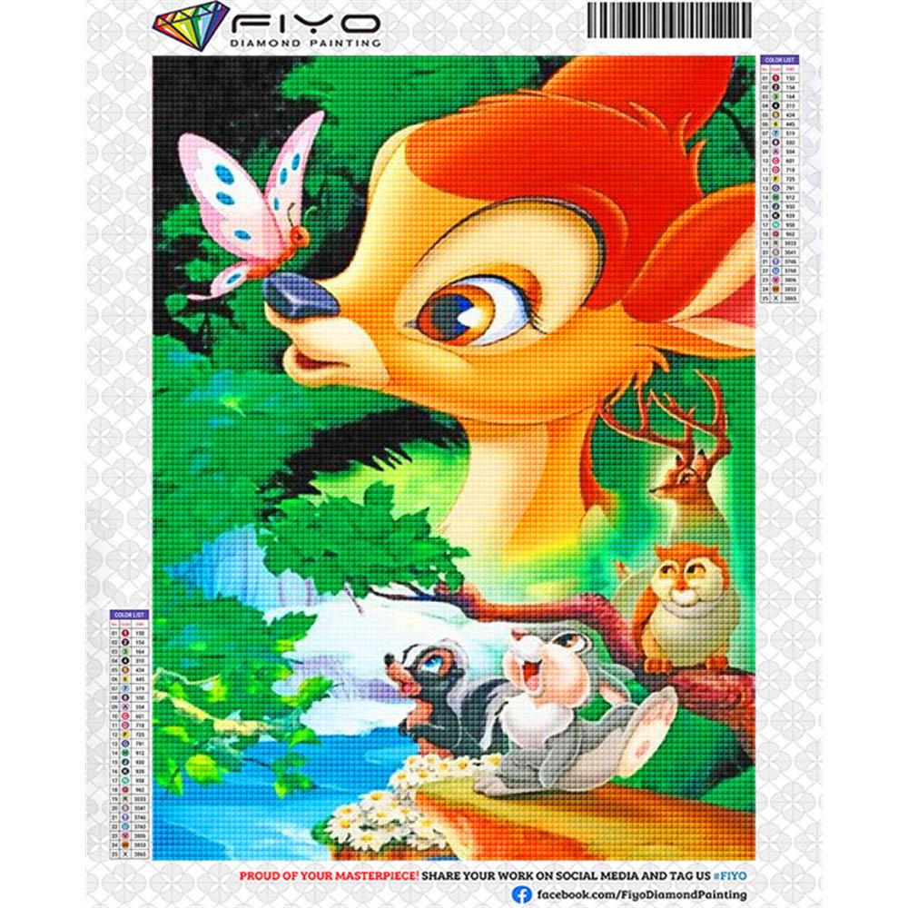 Bambi 5D Diamantové malování Disney Plná diamantová výšivka Kreslené DIY kamínkové obrázky Sady křížového stehu Řemesla Domácí dekorace