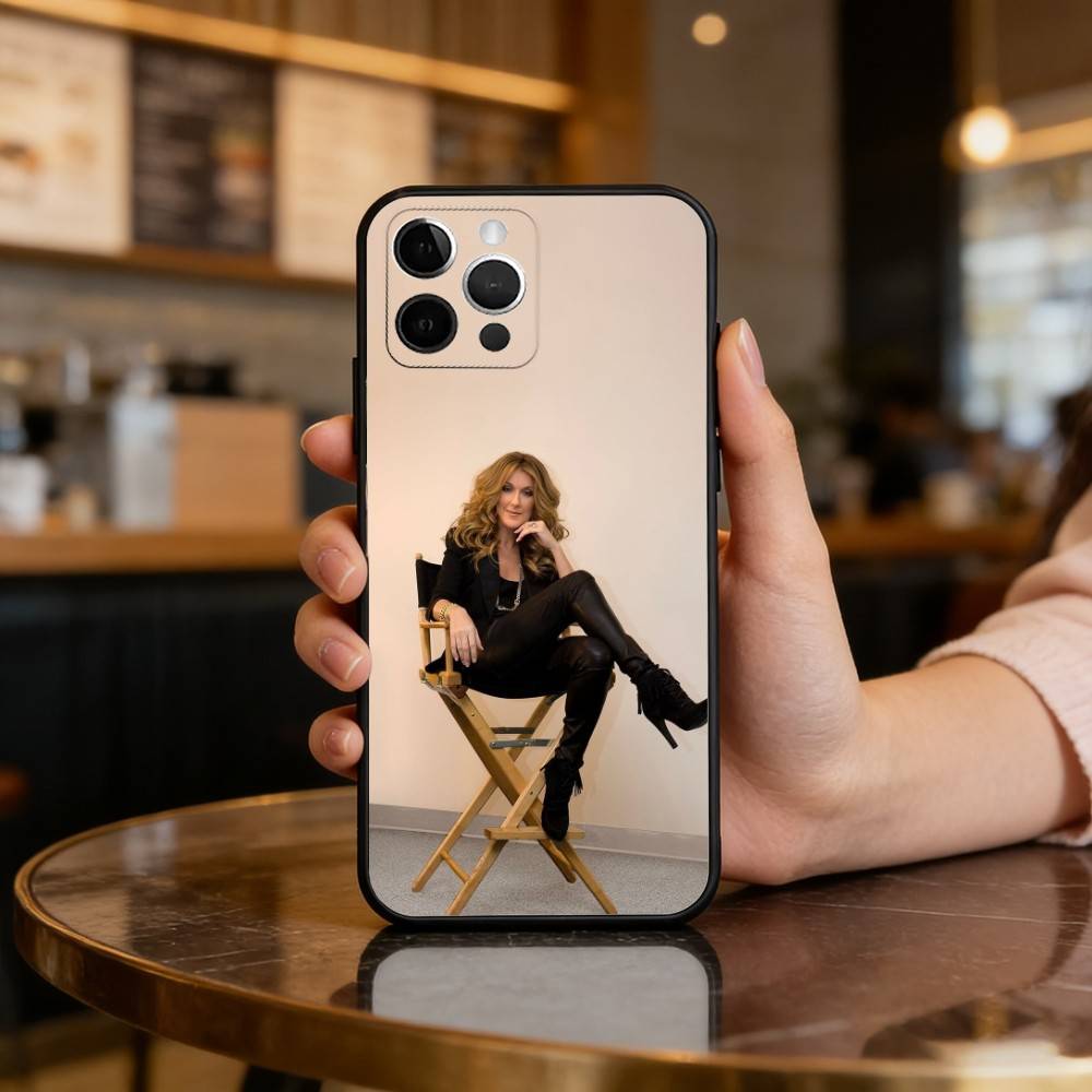 

C-Celine D-Dion Soft Silicone Black Cover,Phone Case For iPhone 17,16,15,14,13,12,11 Plus,Pro Max,XS iPhone16