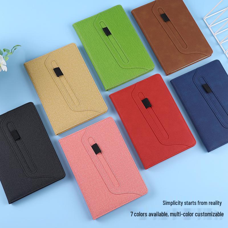 A5 Color-Changing PU Leather Notebook with Pen Holder - Customizable Business Office Diary