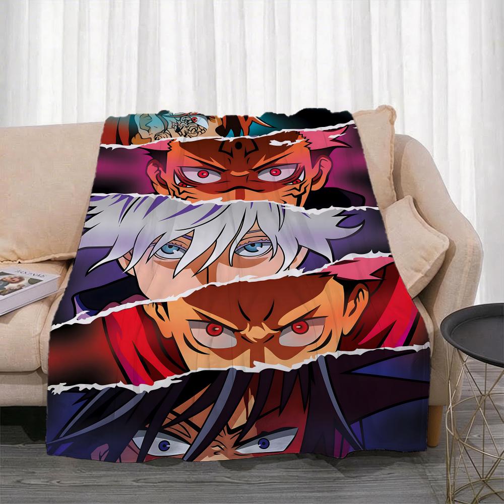 Anime J-Jujutsu Kaisen Throw Lightweight 240g Flannel Blanket Soft Skin-friendly for Summer Cooling