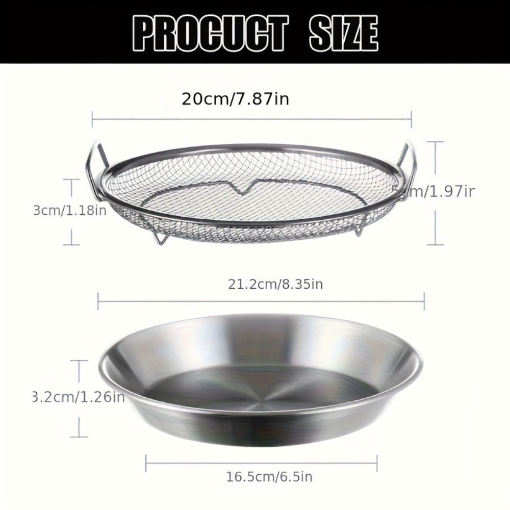 

Heavy Duty Stainless Steel Frying Rack with Tray, Foldable Metal Mesh Basket for Oil Draining, Dishwasher Safe