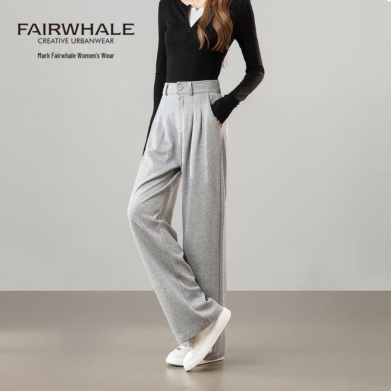 Mark Fairwhale Women's High-Waist Draped Wide-Leg Casual Pants