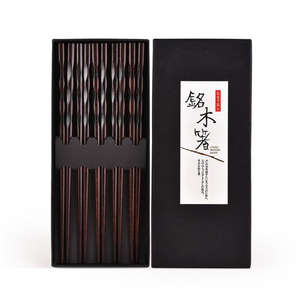 5Pair Exquisite Chopsticks Uniform Long Strip Tableware Set Practical Utensil Kit Housewarming