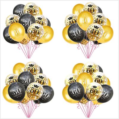 15 Stück Latexballons, digitale Ballons für Kinder, Erwachsene, Oldman-Geburtstag, 30., 40., 50., 60., 70. Geburtstag, Party-Dekor, DIY-Haushaltsbedarf