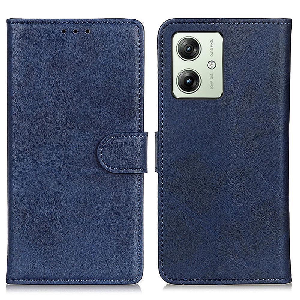 For Motorola Moto G64 5G Case Cowhide Texture Leather Stand Phone Cover