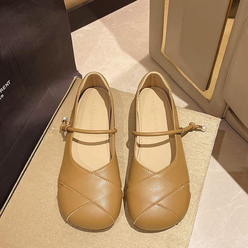 Single shoes rare shoes summer new flat bottom wear-resistant shallow mouth Mary shoes versatile breathable shoes soft sole women