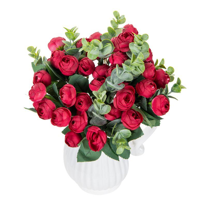 Exquisite Eucalyptus Rose & Camellia Bud Bouquet - Artificial Floral Home & Wedding Décor