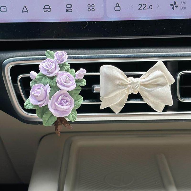 Car Air Freshener Rose Diffuser Stone, Elegant Floral Car Vent Decoration Pendant, Light Fragrance Gift with a High-End Feel