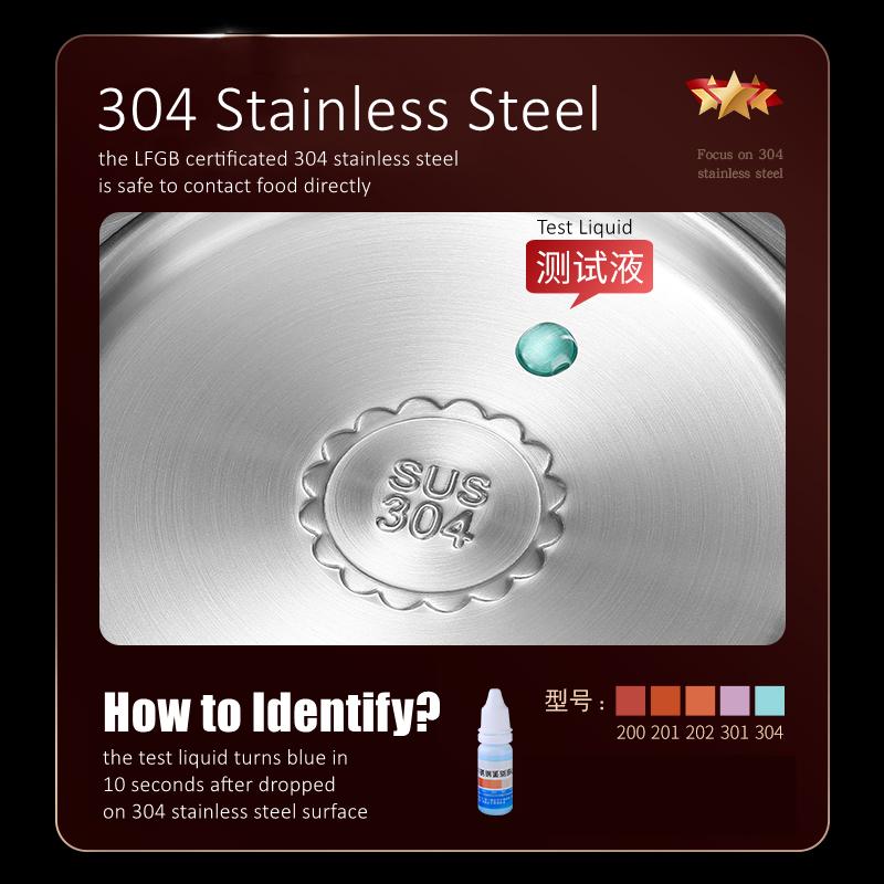 Ultra Thick 304 Stainless Steel Banquet Plate LFGB Certification Heat Insulation Dinner Dish Fall Resistant Baby Tableware