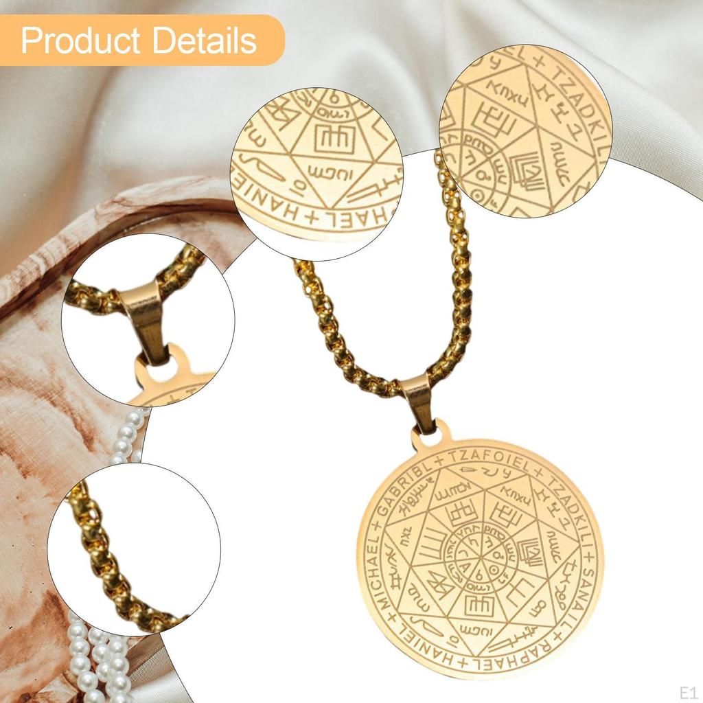 Mens Pendant Necklace 7 Archangels Fashion Sweater Chain Necklaces for Hip Hop