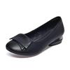 Round head shallow mouth flat heel soft leather spring and autumn women's shoes soft sole mother shoes women's flat sole leather shoes fashion