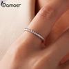 Bamoer 925 Sterling Silver Twisted Braided Open Ring Trendy Stackable Cross Ring for Women Teens Minimalist Daily Gift 2.2mm