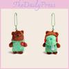 Couple Bear Plush Keyring With Clothing Design For Collectors And Daily Use