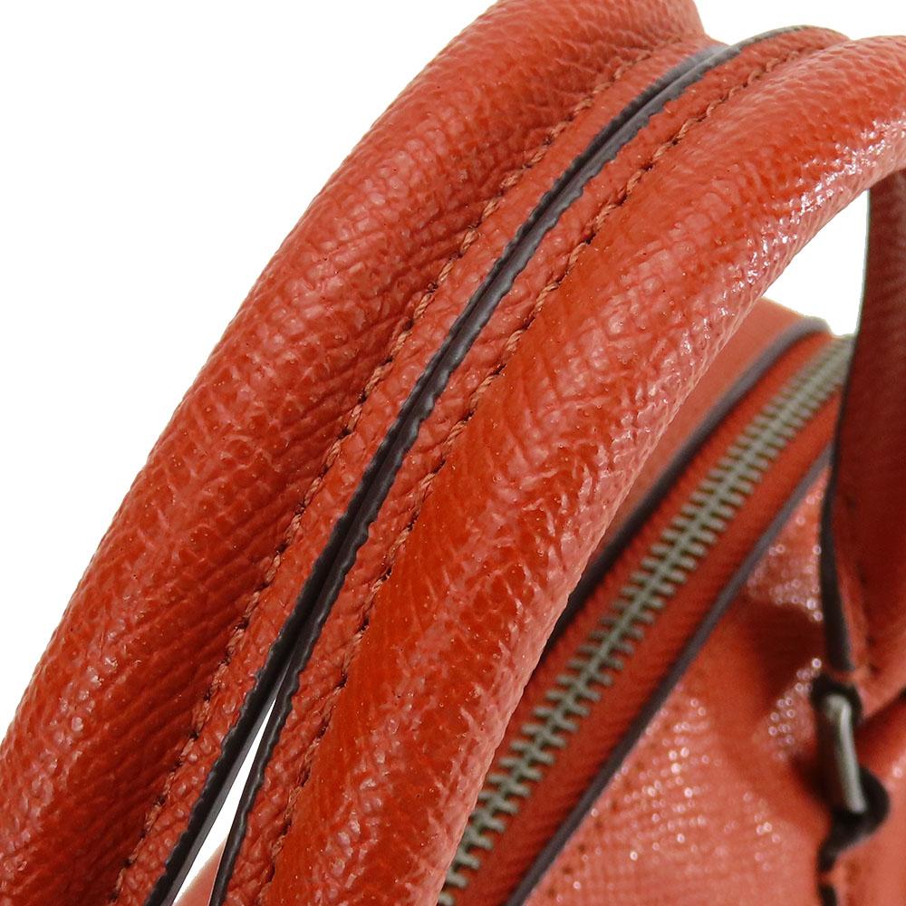 Used COACH Handbag Mini Boston F26146 leather Red pink Check Pattern